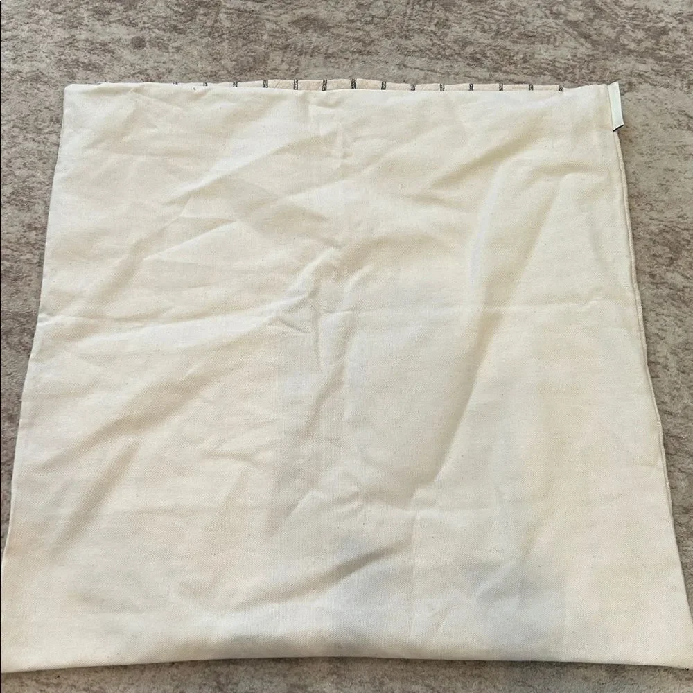 Linen and James Walker Natural Black Stripe pillow cover 20”x20”
